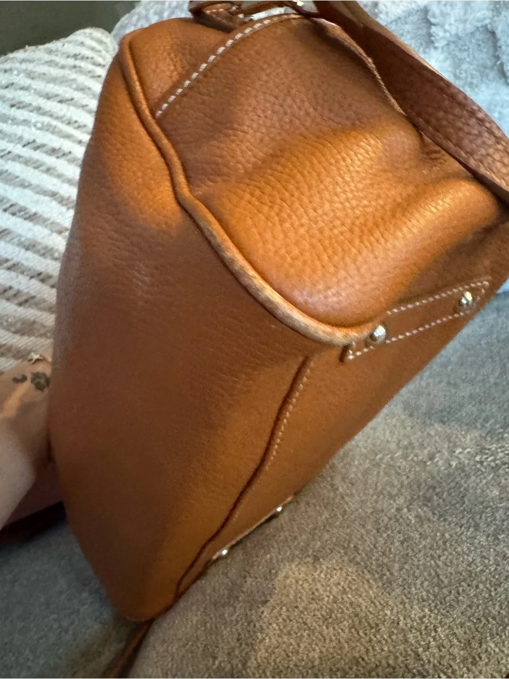 Dooney & Bourke Brown Pebbled Leather Satchel